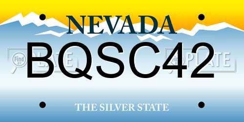 BQSC42 Nevada License Plate