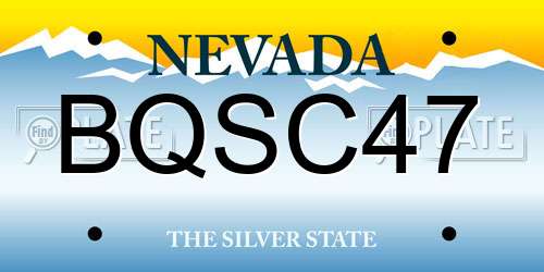 BQSC47 Nevada License Plate