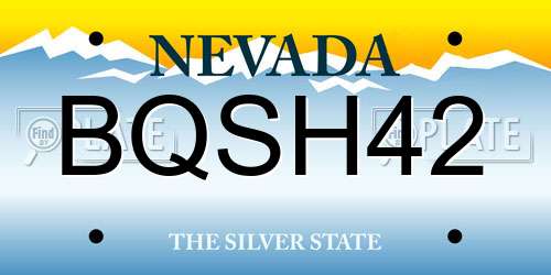 BQSH42 Nevada License Plate