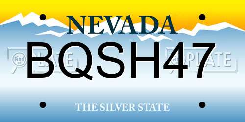 BQSH47 Nevada License Plate