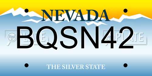 BQSN42 Nevada License Plate