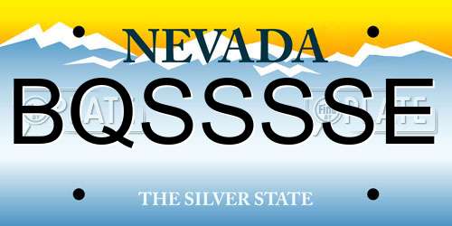 BQSSSSE Nevada License Plate
