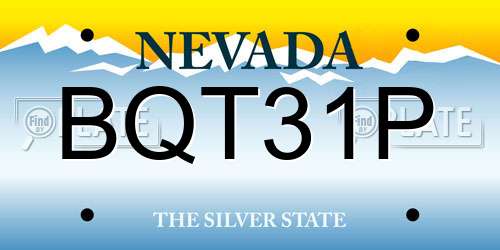 BQT31P Nevada License Plate