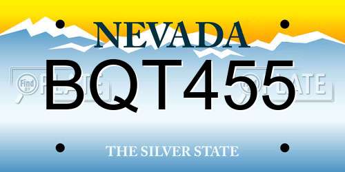 BQT455 Nevada License Plate