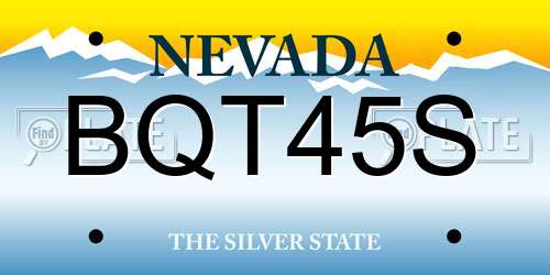 BQT45S Nevada License Plate