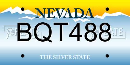 BQT488 Nevada License Plate