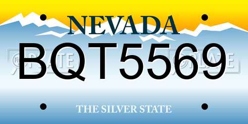 BQT5569 Nevada License Plate