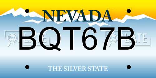 BQT67B Nevada License Plate