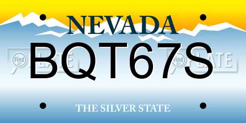 BQT67S Nevada License Plate