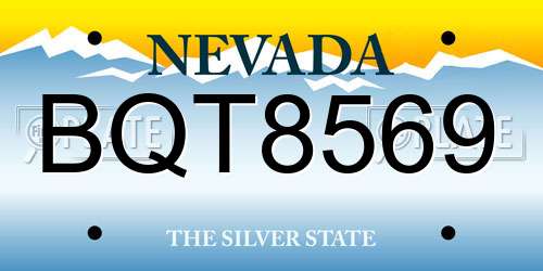BQT8569 Nevada License Plate
