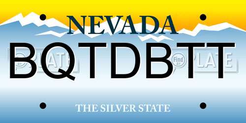 BQTDBTT Nevada License Plate
