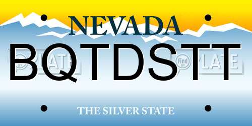 BQTDSTT Nevada License Plate