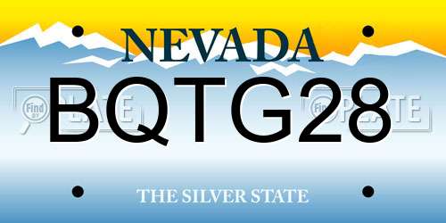 BQTG28 Nevada License Plate