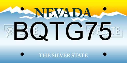 BQTG75 Nevada License Plate