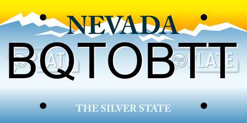 BQTOBTT Nevada License Plate