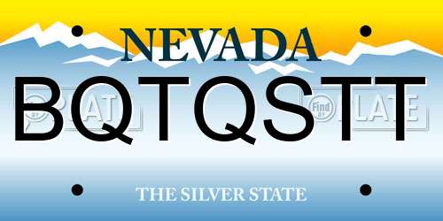 BQTQSTT Nevada License Plate