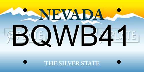 BQWB41 Nevada License Plate