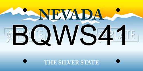 BQWS41 Nevada License Plate