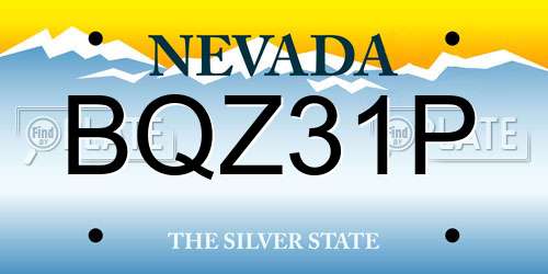 BQZ31P Nevada License Plate