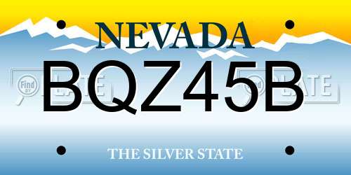 BQZ45B Nevada License Plate