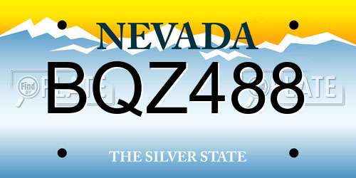 BQZ488 Nevada License Plate