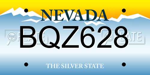 BQZ628 Nevada License Plate