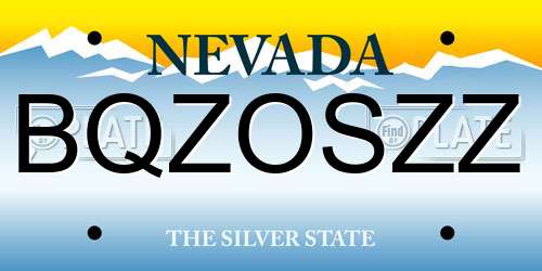 BQZOSZZ Nevada License Plate