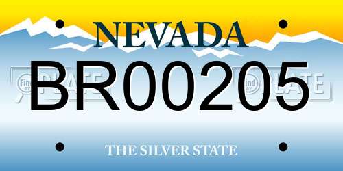 BR00205 Nevada License Plate
