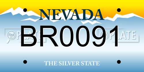 BR0091 Nevada License Plate
