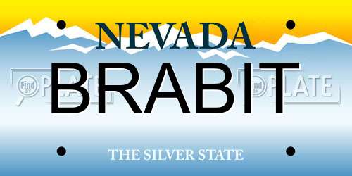BRABIT Nevada License Plate