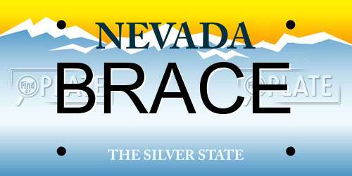 BRACE Nevada License Plate