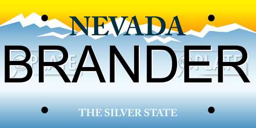 BRANDER Nevada License Plate
