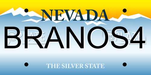 BRANOS4 Nevada License Plate