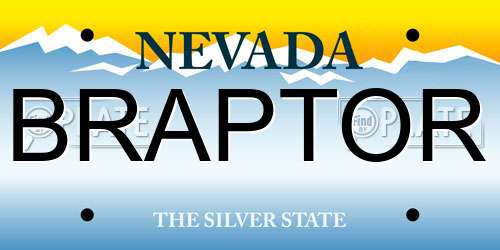 BRAPTOR Nevada License Plate
