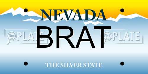 BRAT Nevada License Plate