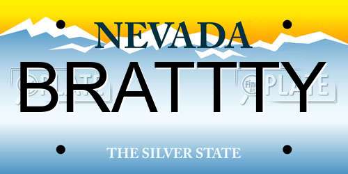 BRATTTY Nevada License Plate