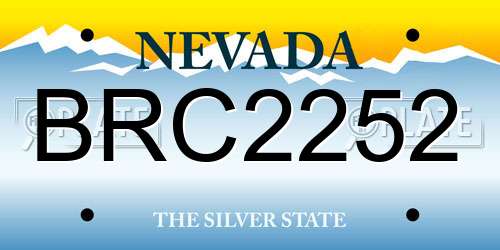 BRC2252 Nevada License Plate