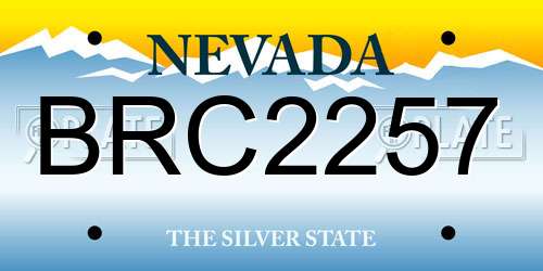 BRC2257 Nevada License Plate