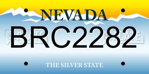 BRC2282 Nevada License Plate