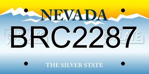 BRC2287 Nevada License Plate