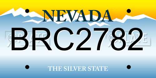 BRC2782 Nevada License Plate