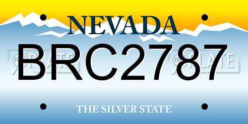 BRC2787 Nevada License Plate