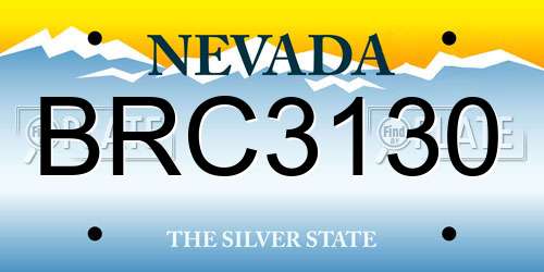 BRC3130 Nevada License Plate