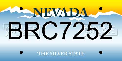 BRC7252 Nevada License Plate