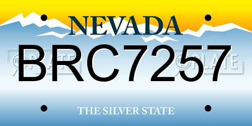 BRC7257 Nevada License Plate