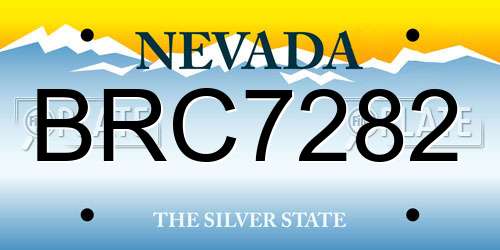 BRC7282 Nevada License Plate
