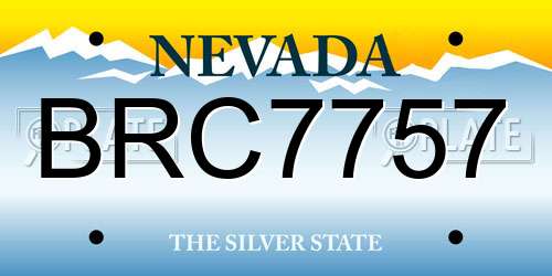 BRC7757 Nevada License Plate