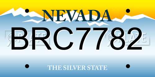 BRC7782 Nevada License Plate