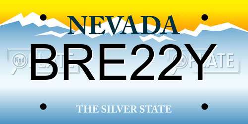 BRE22Y Nevada License Plate