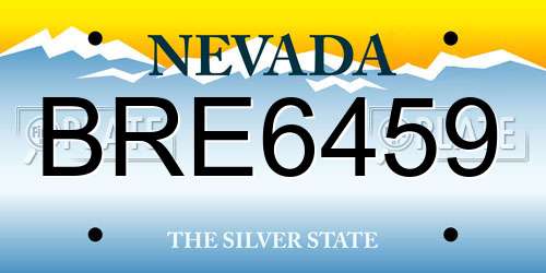 BRE6459 Nevada License Plate